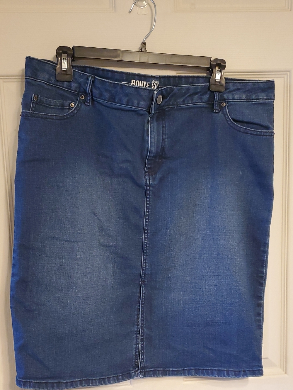 Route 66 Dark Blue Denim Pencil Skirt